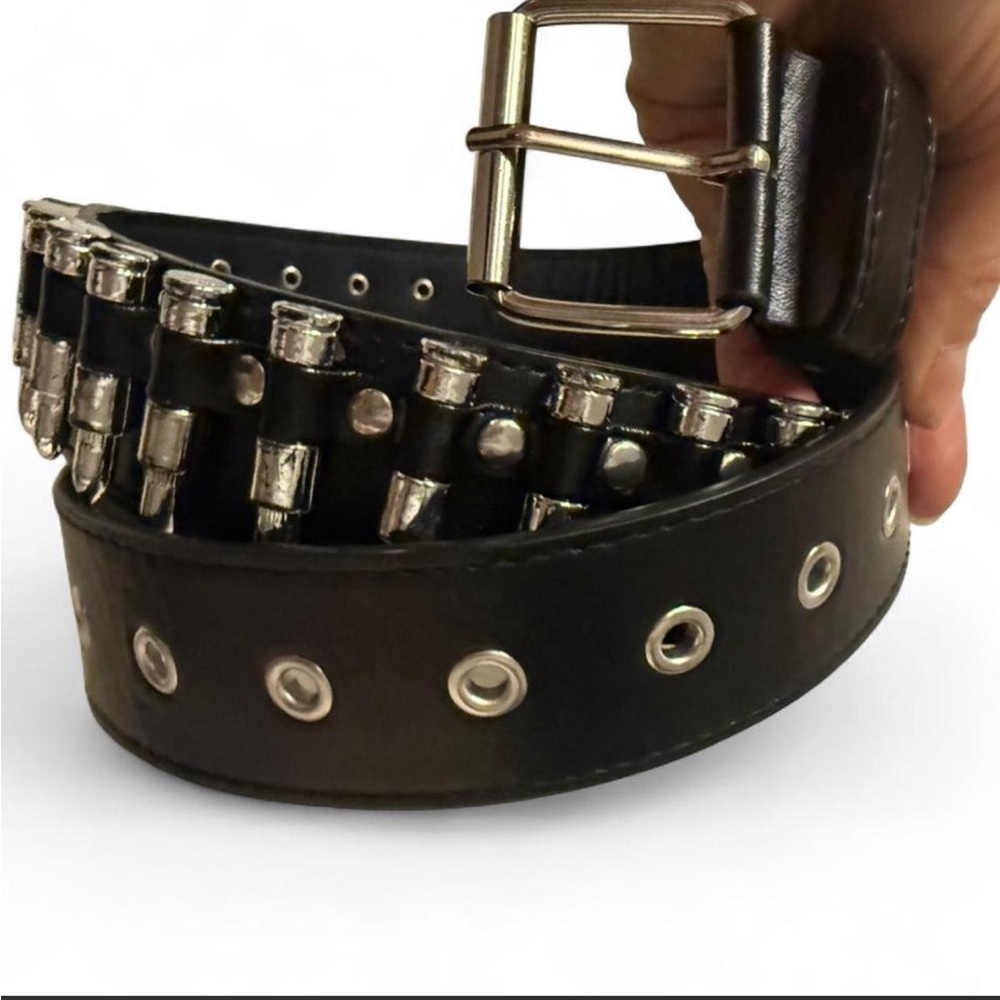 Dolls Kill Black Belt with Silver Bullet Studs